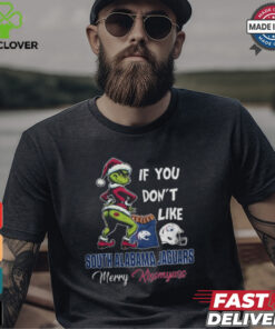 Grinch Santa If You Don’T Like South Alabama Jaguars Merry Kissmyass 2024 Shirt
