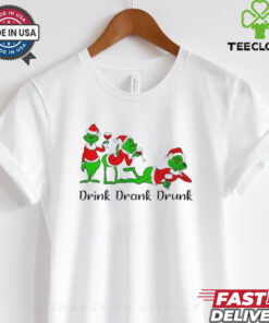 Grinch Santa drink drank drunk Christmas shirt
