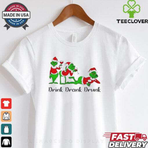 Grinch Santa drink drank drunk Christmas shirt