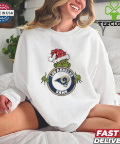 Grinch Santa hat Los Angeles Rams Football NFL logo shirt