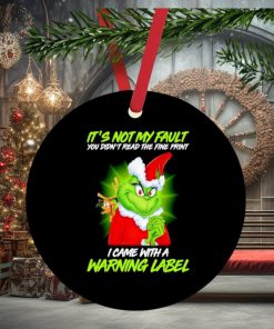 Grinch Santa it’s not my fault you didn’t read the fine print I came with a warning label ornament