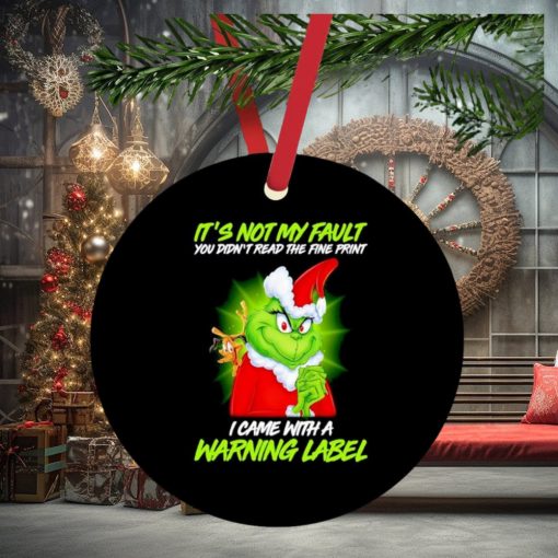 Grinch Santa it’s not my fault you didn’t read the fine print I came with a warning label ornament