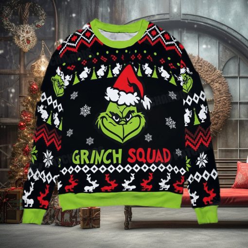 Grinch Squad Xmas Gift Christmas Ugly Wool Knitted Sweater