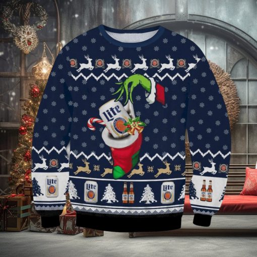 Grinch Steal Lite Beer In Christmas Ugly Sweater, Ugly Sweater Apparel