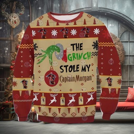 Grinch Stole Captain Morgan Ugly Christmas Sweater Gift For Men And Women
