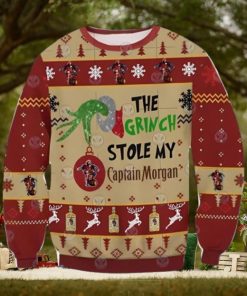 Grinch Stole Captain Morgan Ugly Christmas Sweater Gift For Men And Women