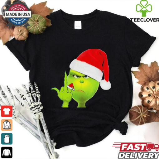 Grinch X Middle Finger Pour Hommes Christmas Shirt