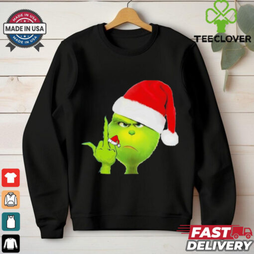 Grinch X Middle Finger Pour Hommes Christmas Shirt