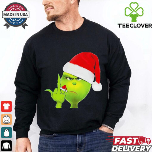 Grinch X Middle Finger Pour Hommes Christmas Shirt