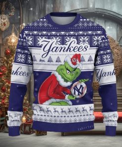 Grinch York Yankees Blue Christmas Ugly Sweater Party