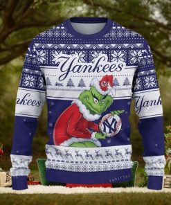 Grinch York Yankees Blue Christmas Ugly Sweater Party
