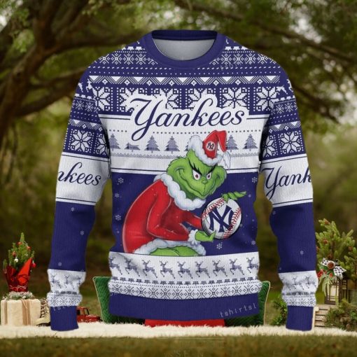 Grinch York Yankees Blue Christmas Ugly Sweater Party