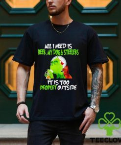 Grinch all I need is beer my dogs Pittsburgh Steelers it is too peopley outside shirt 1 Grinch all I need is beer my dogs Pittsburgh Steelers it is too peopley outside shirt