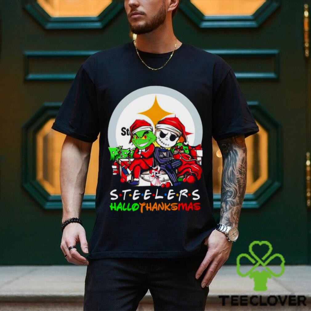 Grinch and Jack Skellington Pittsburgh Steelers HalloThankMas sweater,  hoodie, sweater, long sleeve and tank top