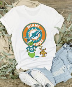 Grinch and Max dog NFL Miami Dolphins football helmet logo hoodie, sweater, longsleeve, shirt v-neck, t-shirt