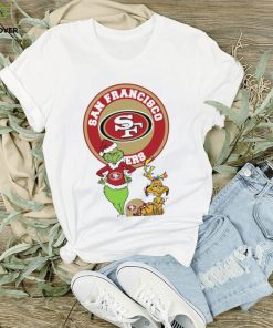 Grinch and Max dog NFL San Francisco 49ers football helmet logo hoodie, sweater, longsleeve, shirt v-neck, t-shirt