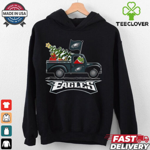 Grinch driving Christmas truck Philadelphia Eagles shirt