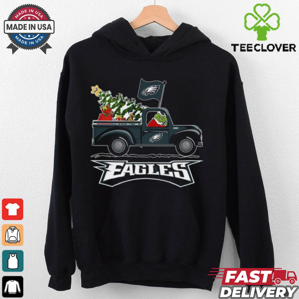 Grinch driving Christmas truck Philadelphia Eagles shirt Grinch driving Christmas truck Philadelphia Eagles shirt