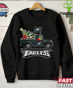 Grinch driving Christmas truck Philadelphia Eagles shirt