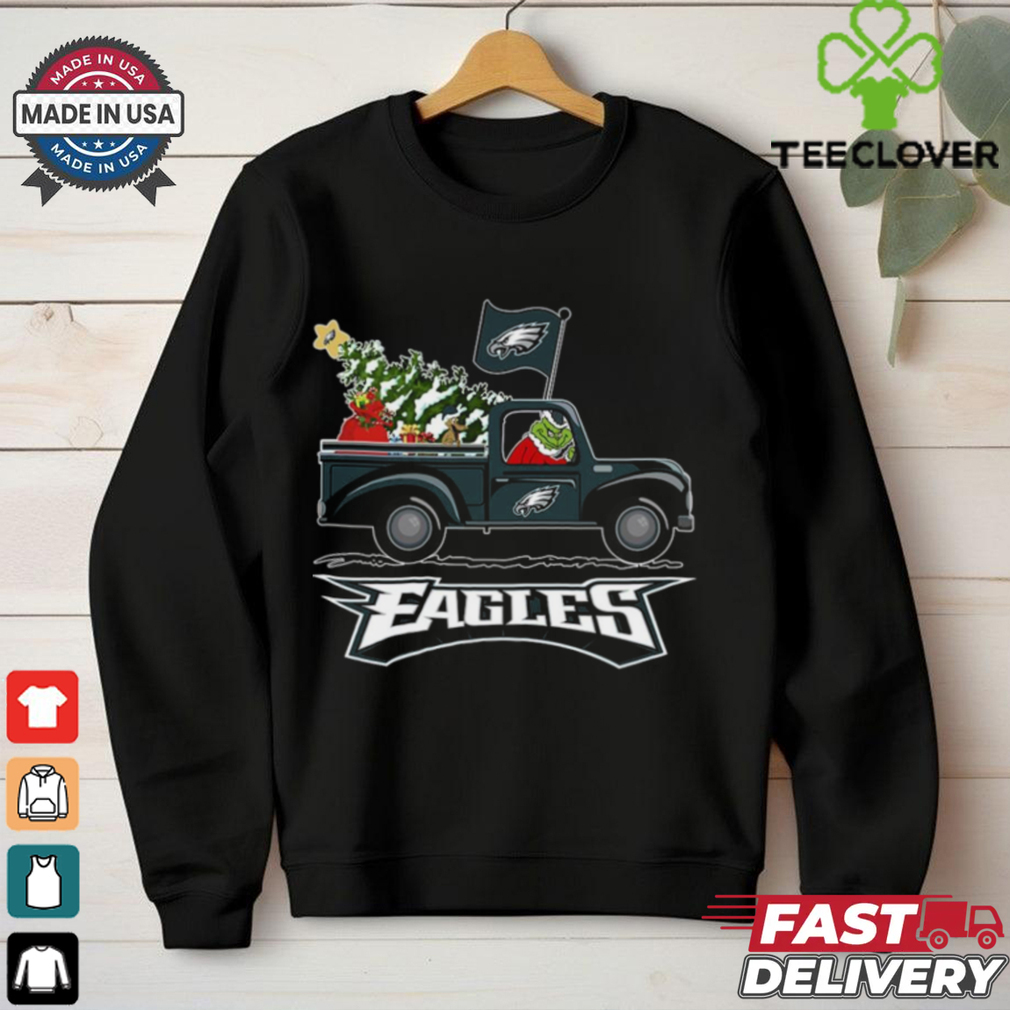 Grinch driving Christmas truck Philadelphia Eagles shirt Grinch driving Christmas truck Philadelphia Eagles shirt