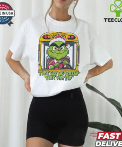 Grinch driving school bus they see me rollin’ they waitin’ Merry Christmas shirt