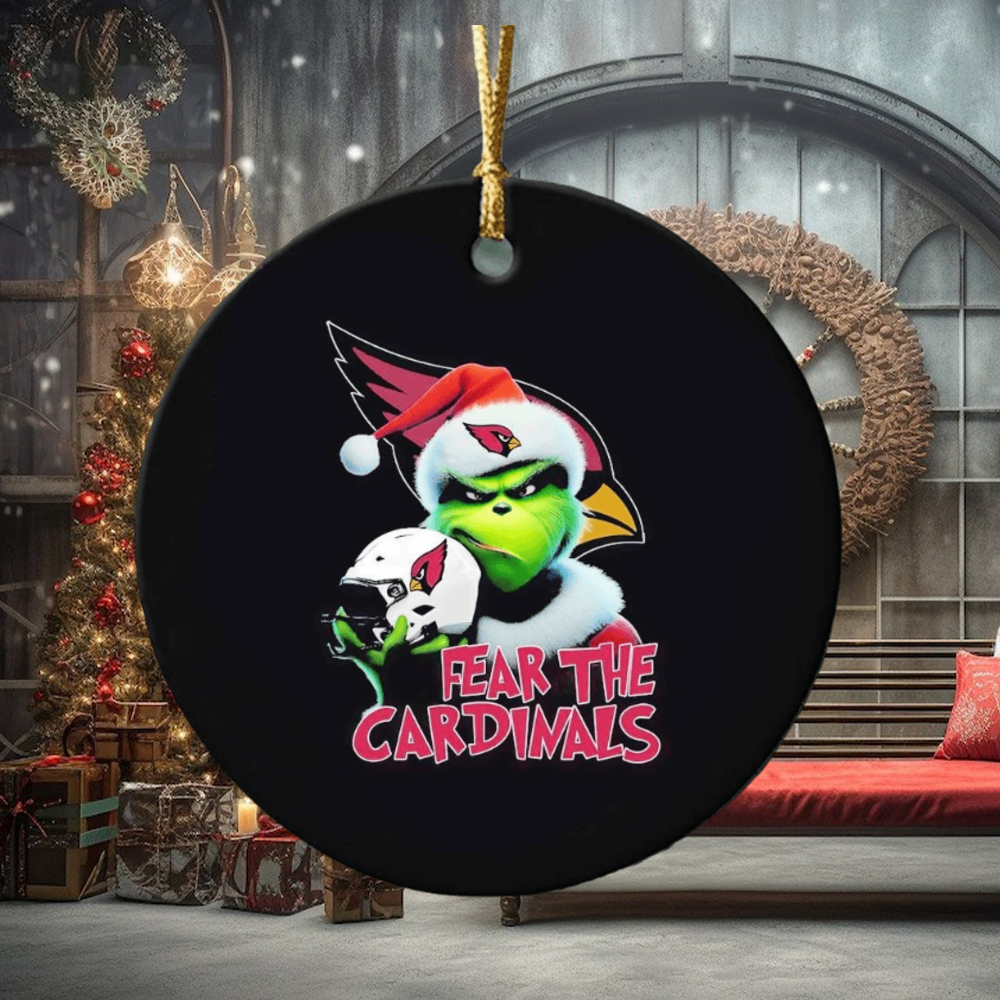 Grinch fear the Arizona Cardinals Christmas ornament Grinch fear the Arizona Cardinals Christmas ornament