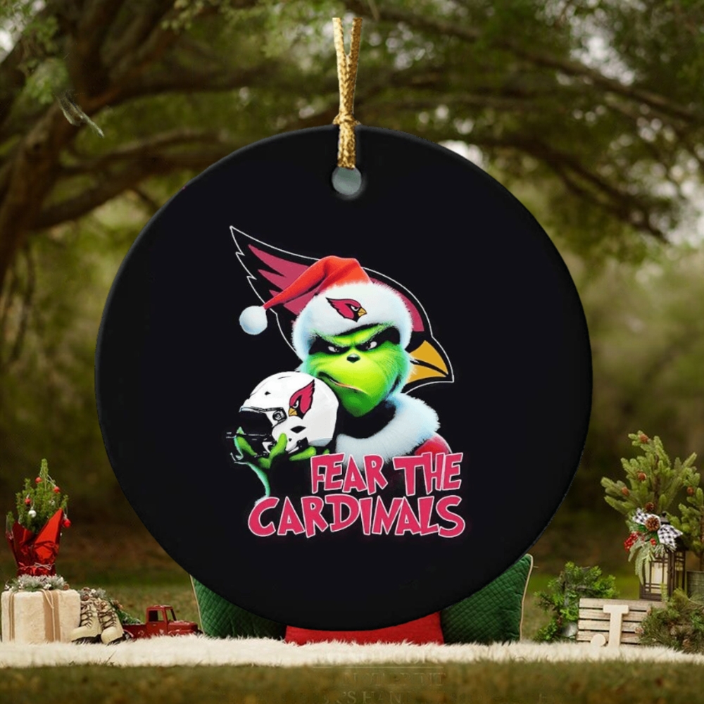Grinch fear the Arizona Cardinals Christmas ornament Grinch fear the Arizona Cardinals Christmas ornament