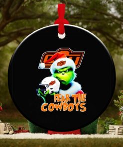 Grinch fear the Oklahoma State Cowboys Christmas ornament