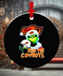 Grinch fear the Oklahoma State Cowboys Christmas ornament
