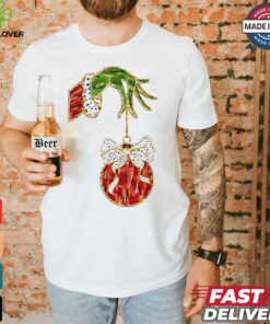 Grinch hand Coquette glitter Christmas shirt