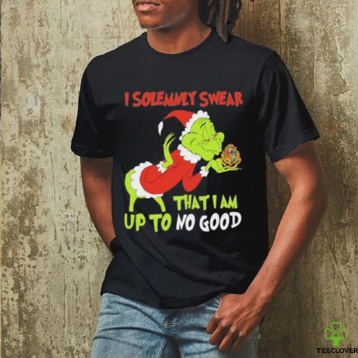 Grinch hat santa I solemnly swear that I am up to no good christmas hoodie, sweater, longsleeve, shirt v-neck, t-shirt