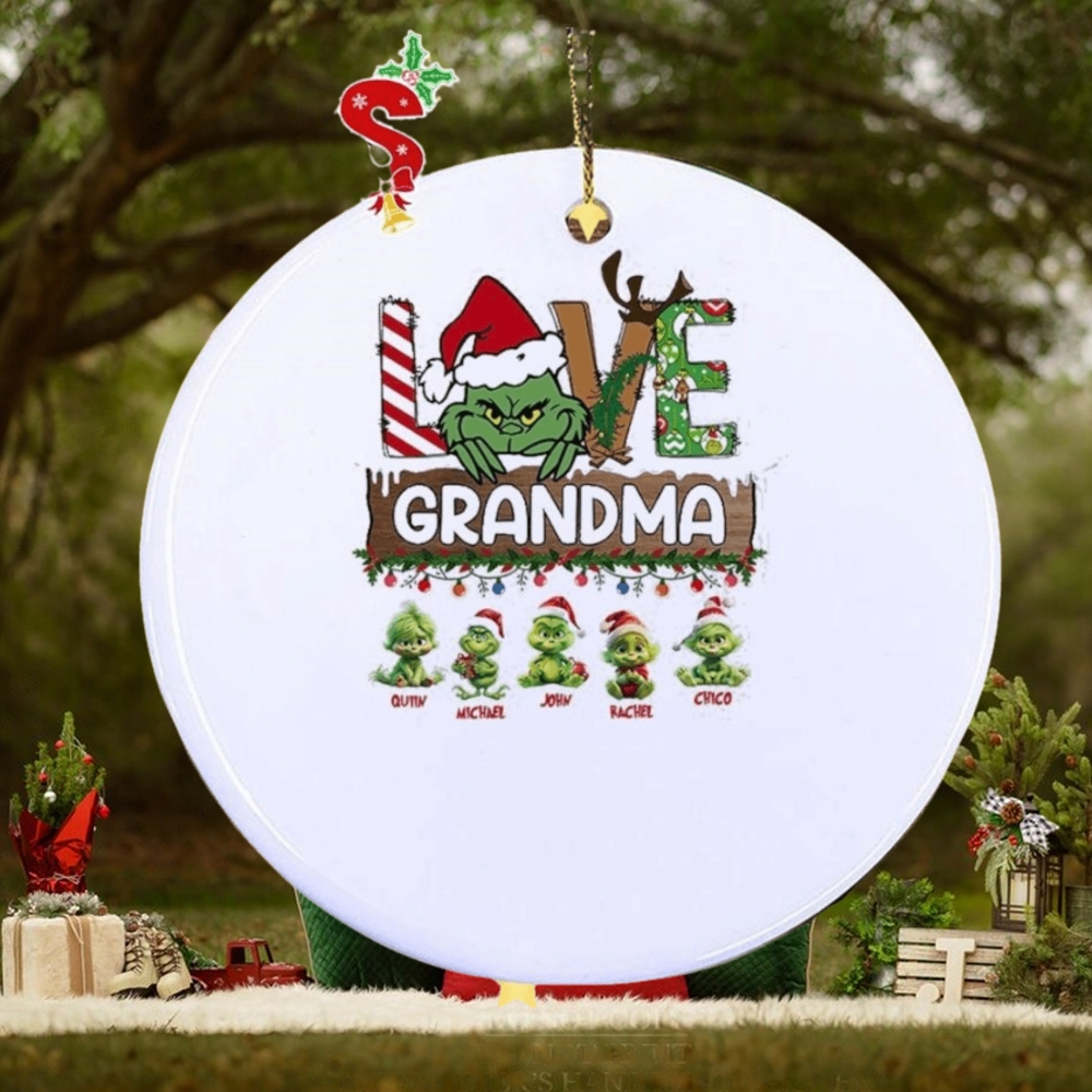Grinch hat santa love Grandma baby Grinch’s merry christmas Ornament Grinch hat santa love Grandma baby Grinch’s merry christmas Ornament