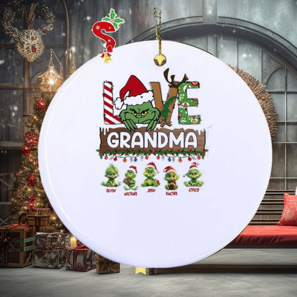 Grinch hat santa love Grandma baby Grinch’s merry christmas Ornament ...