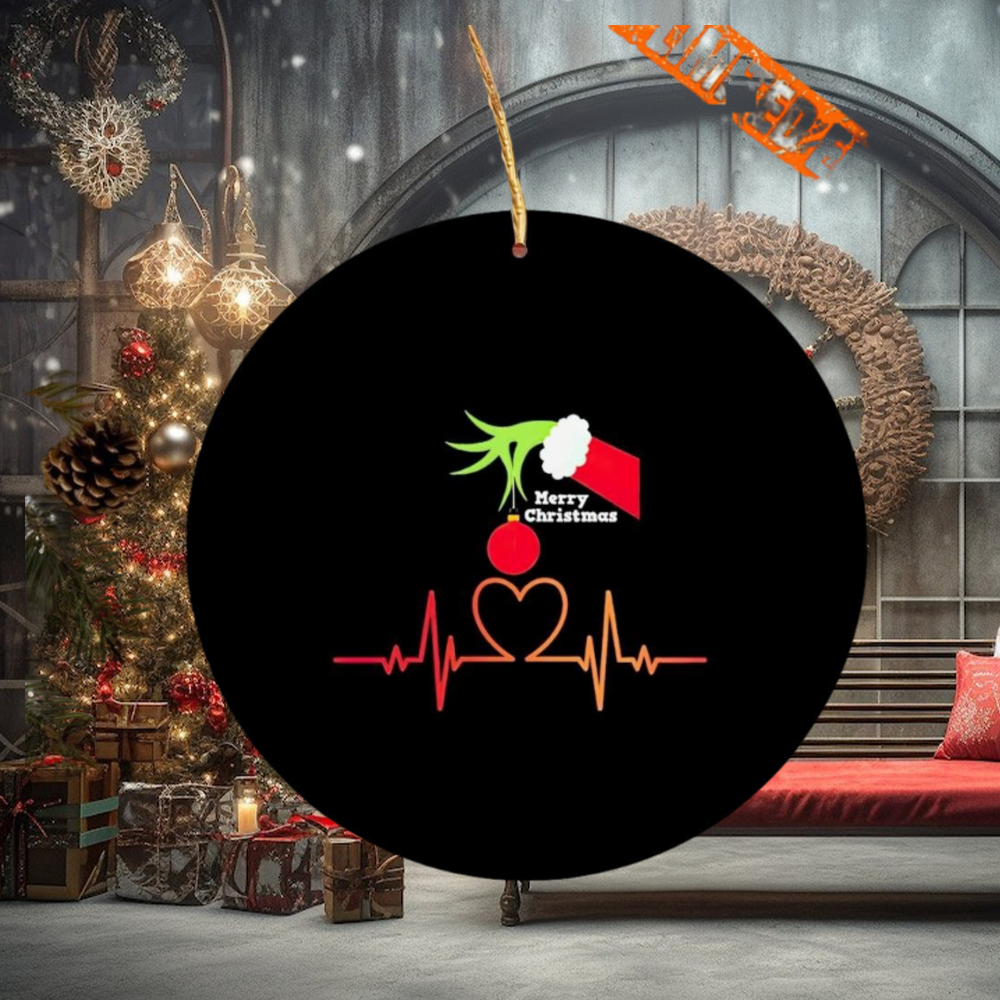 Grinch heart Merry Christmas Ornament Grinch heart Merry Christmas Ornament