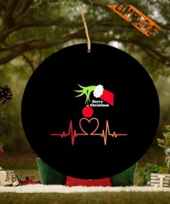 Grinch heart Merry Christmas Ornament