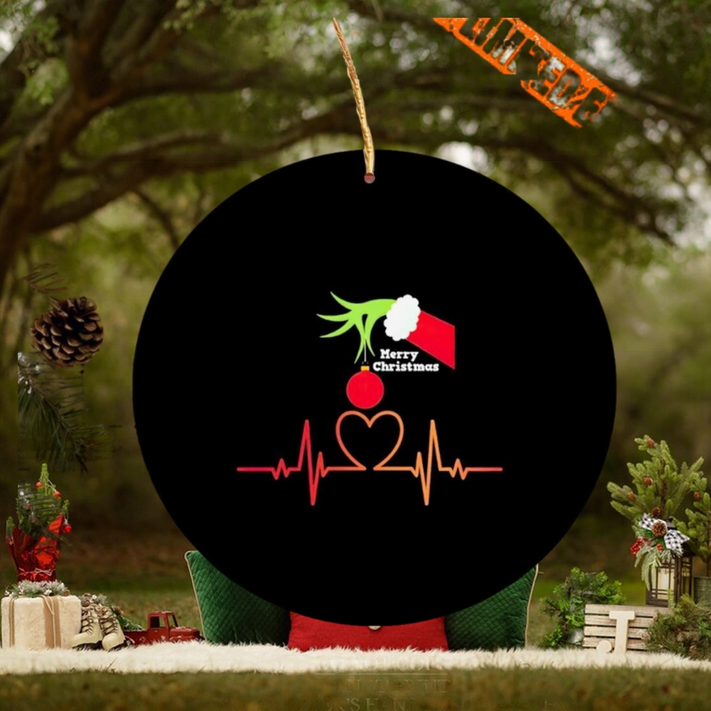 Grinch heart Merry Christmas Ornament Grinch heart Merry Christmas Ornament