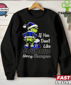 Grinch if you don’t like Cowboys merry kiss my ass Christmas shirt