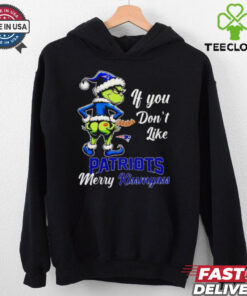 Grinch if you don’t like Patriots merry kiss my ass Christmas hoodie, sweater, longsleeve, shirt v-neck, t-shirt