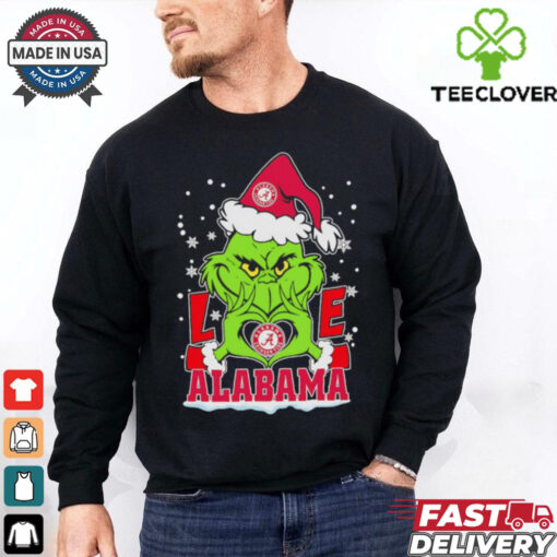 Grinch love Alabama Crimson Tide Christmas shirt
