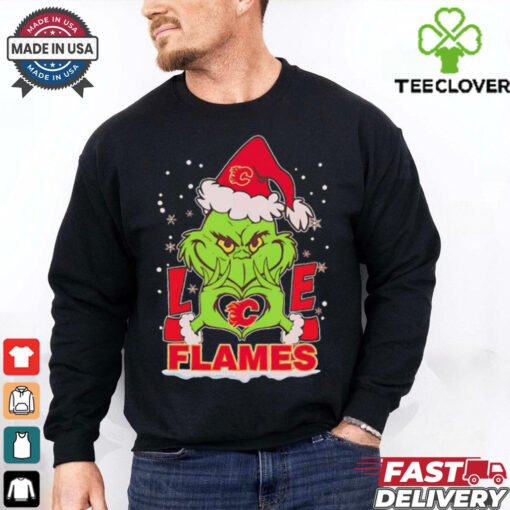 Grinch love Calgary Flames Christmas shirt