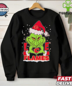 Grinch love Calgary Flames Christmas shirt