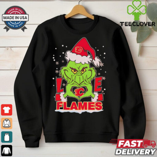 Grinch love Calgary Flames Christmas shirt