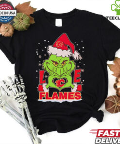 Grinch love Calgary Flames Christmas shirt