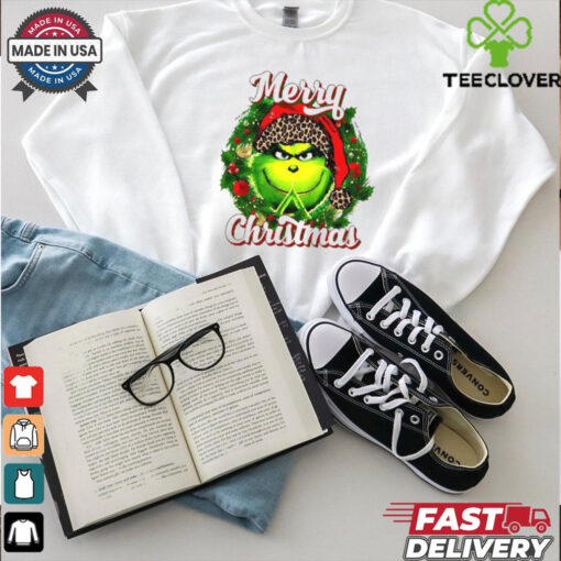 Grinch merry Christmas wreath shirt