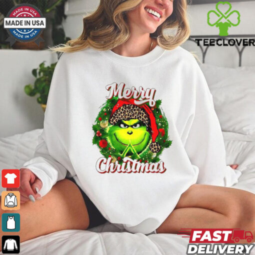 Grinch merry Christmas wreath shirt