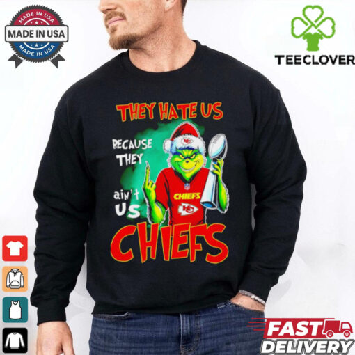 Grinch middle finger they hate us because ain’t us Kansas City Chiefs shirt