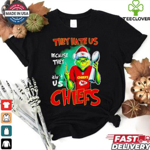 Grinch middle finger they hate us because ain’t us Kansas City Chiefs shirt
