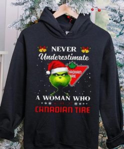 Grinch never underestimate a woman works at canadian tire t shirt