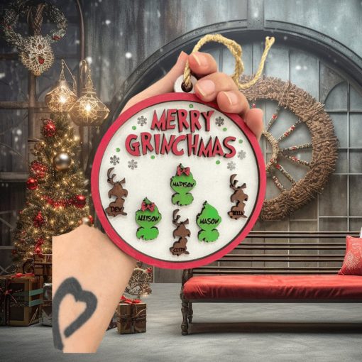 Grinch ornament, Christmas ornament, grinch Christmas, merry grinchmas, Family ornament, Christmas decor