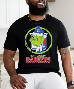 Grinch santa I hate people but I love my Rangers logo christmas hoodie, sweater, longsleeve, shirt v-neck, t-shirt